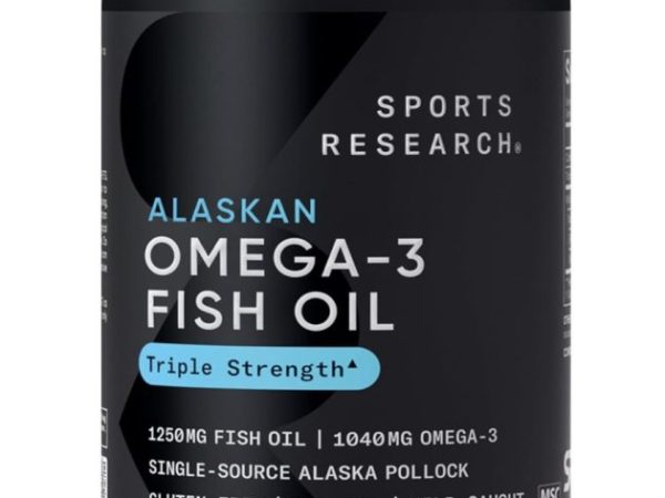 Sports Research Triple Strength Omega 3 Fish Oil, 90 count only $13.97 shipped!